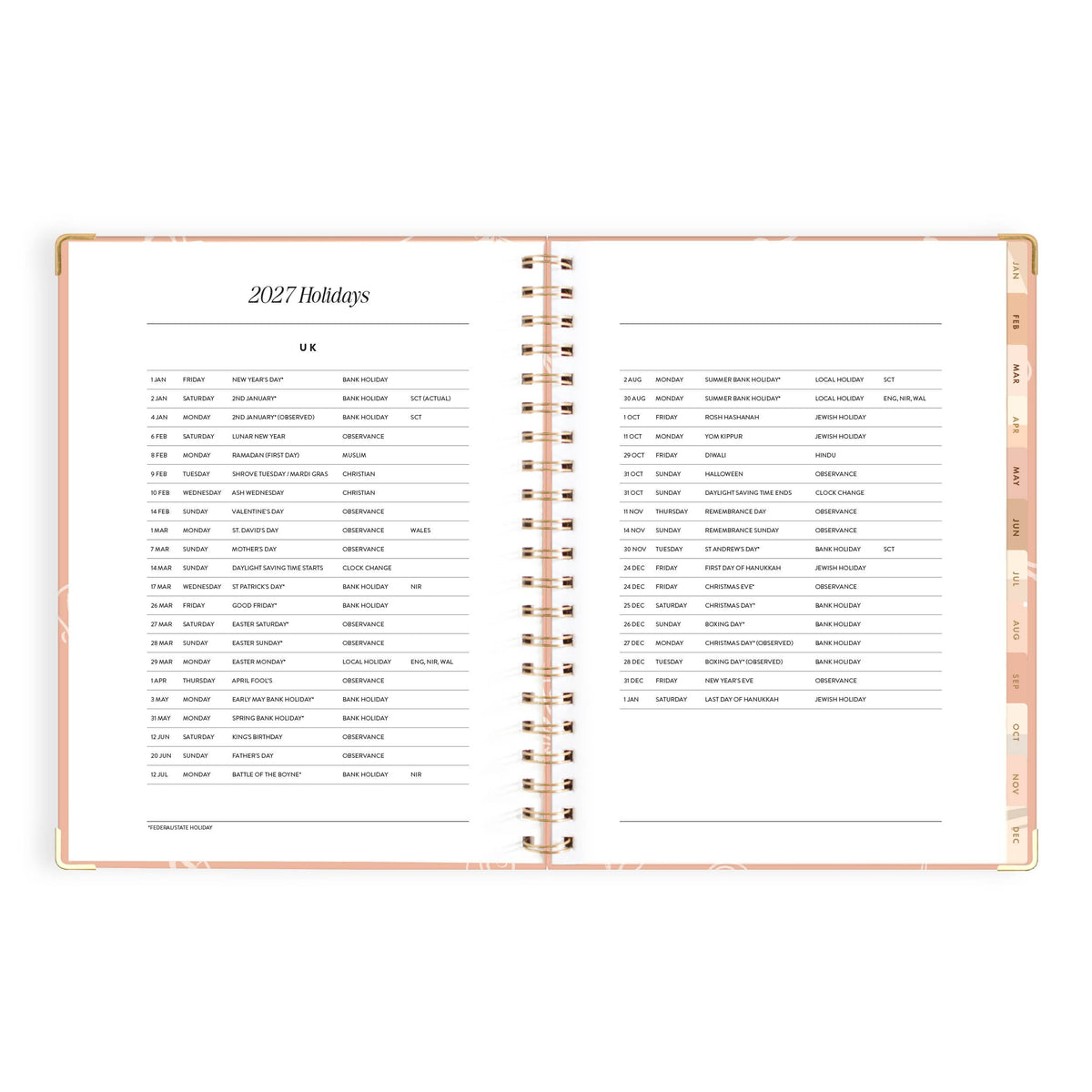 Fox & Fallow - 2027 Amalfi Peach  A4 Academic Planner