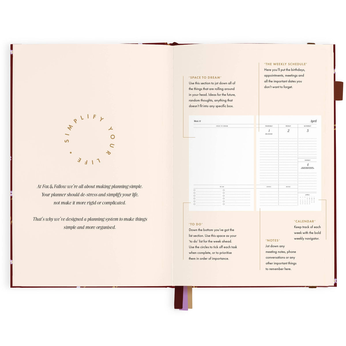 Fox & Fallow - 2027 Cherry Wisteria A5 Vertical Planner