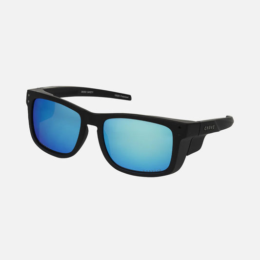 SMOKO SAFETY MATT BLACK- GREY POLARIZED BLUE IRIDIUM LENS
