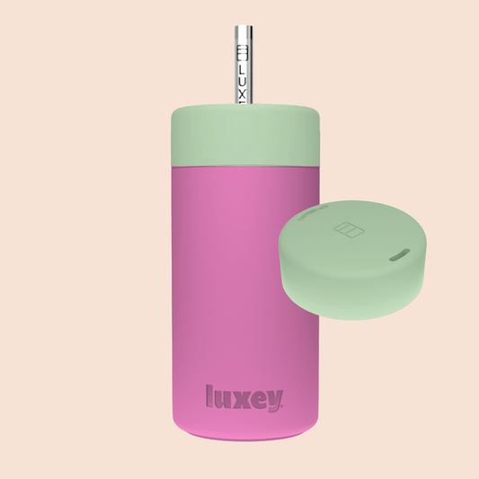 Luxey Cup - POMEGRANATE - Duo Switch Stainless Steel Cup 12oz: PISTACHIO