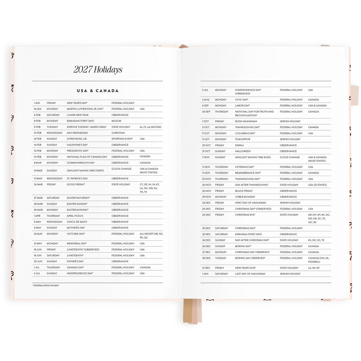 Fox & Fallow - 2027 French Bows A5 Vertical Planner