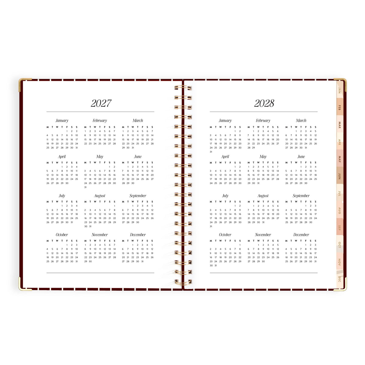 Fox & Fallow - 2027 Merlot Pinstripe A4 Academic Planner