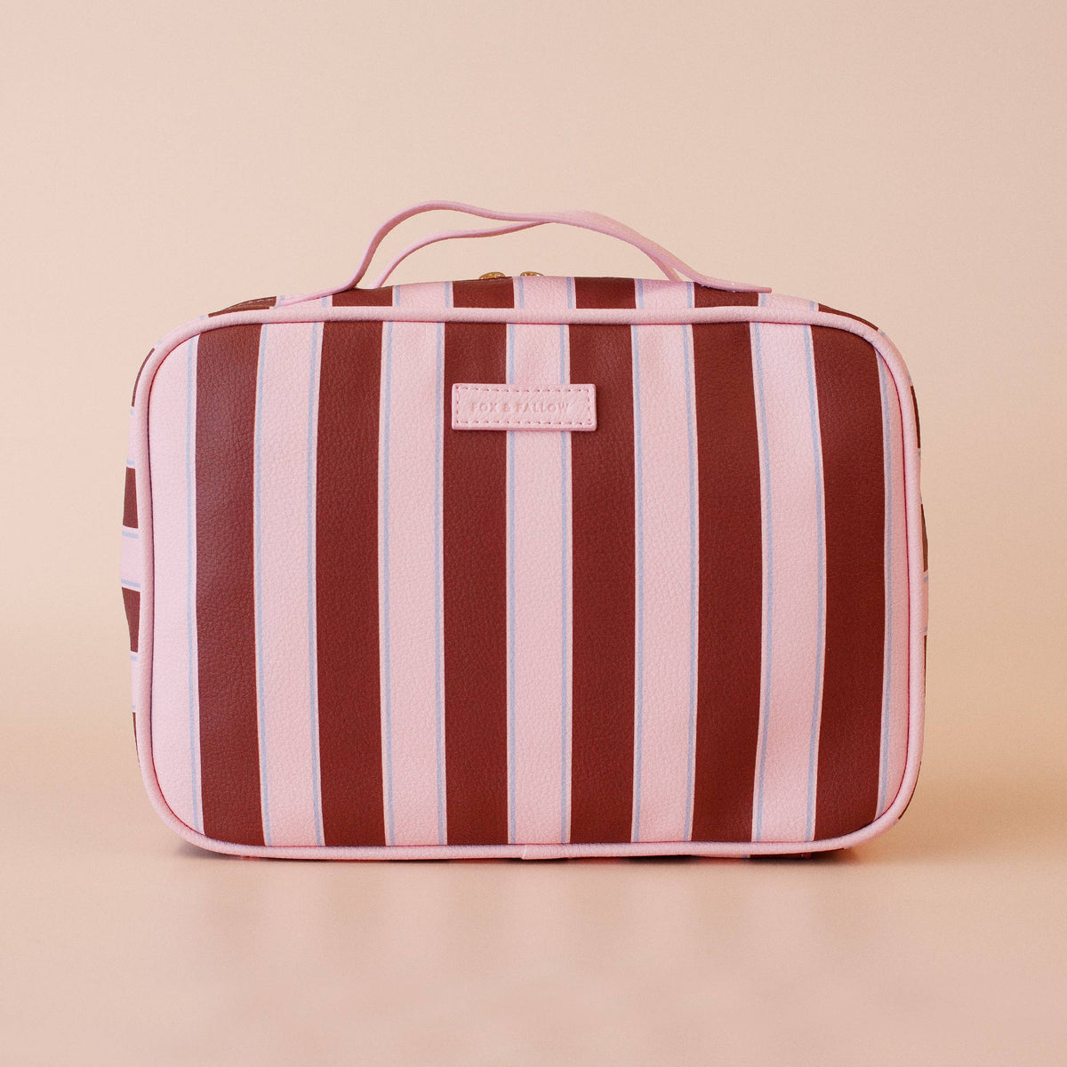 Fox & Fallow - Burgundy Stripe Cosmetic Bag