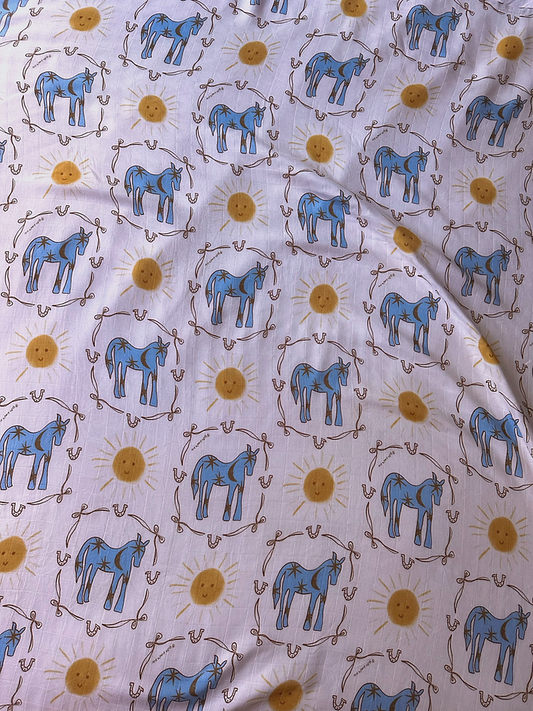 The Name Nest Blue pony club baby wrap
