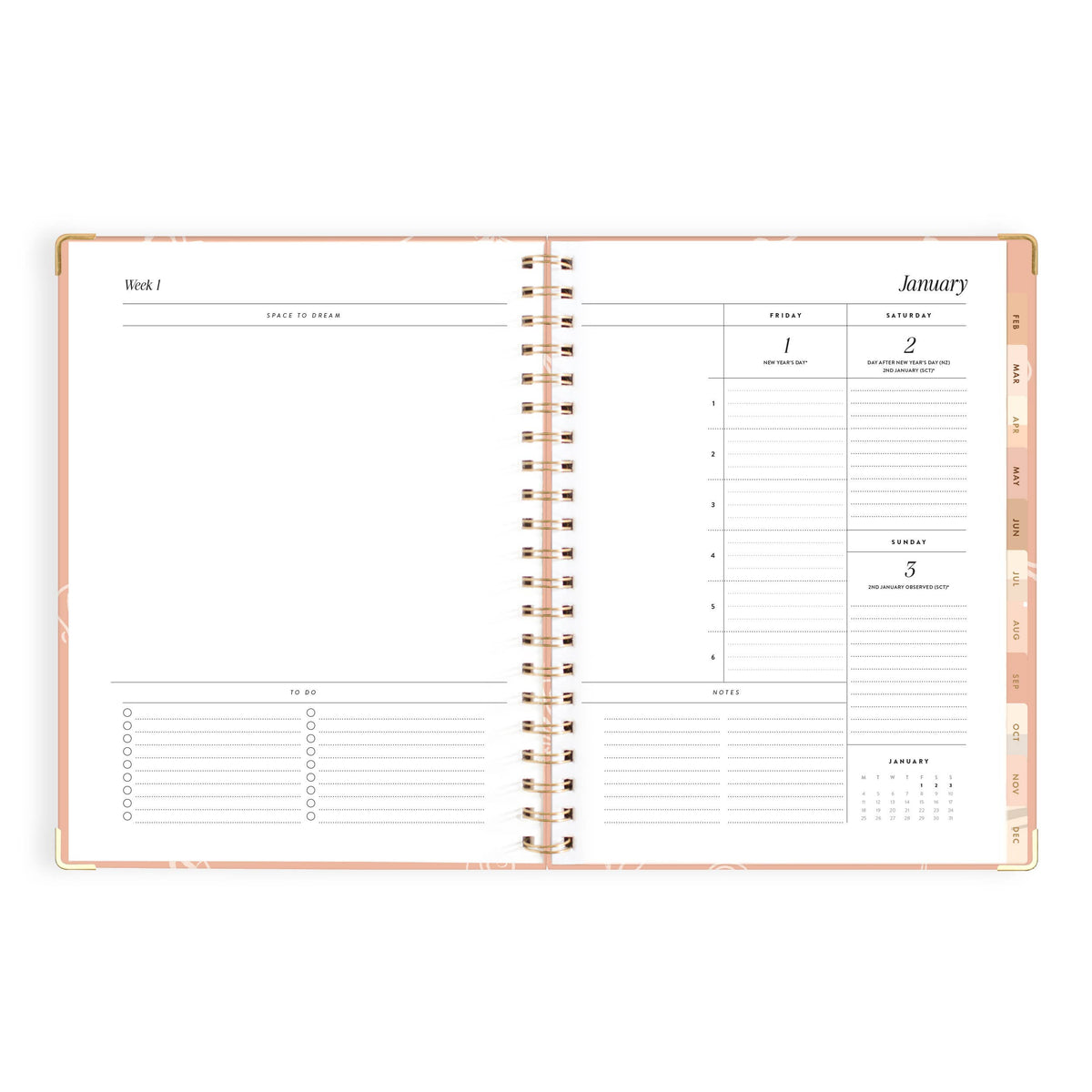 Fox & Fallow - 2027 Amalfi Peach  A4 Academic Planner