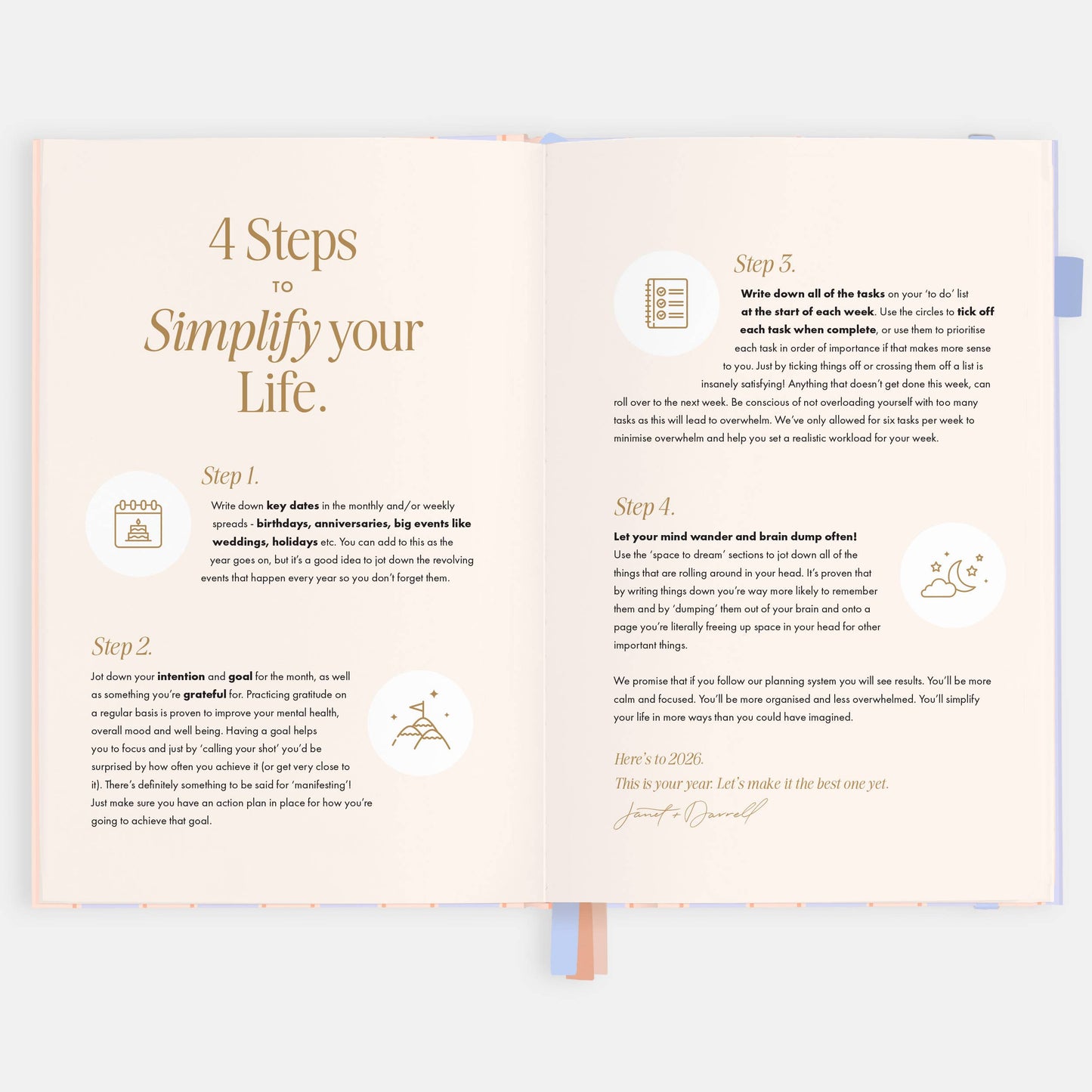 2026 Powder Stripe A5 Academic Vertical Planner