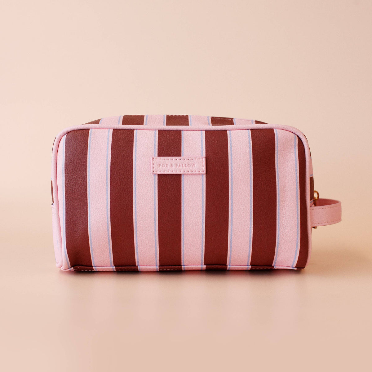 Fox & Fallow - Burgundy Stripe Wash Bag