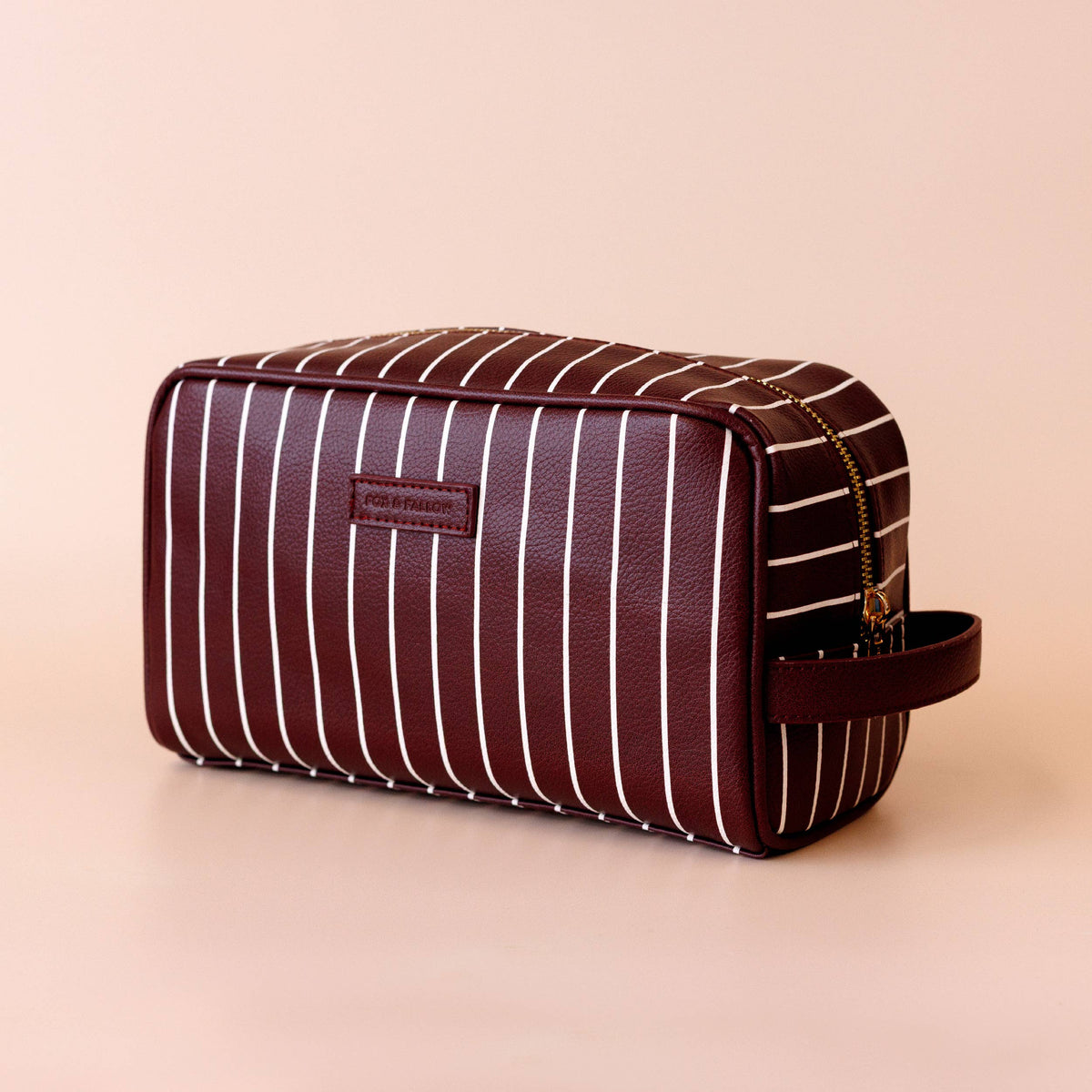 Fox & Fallow - Merlot Pinstripe Wash Bag