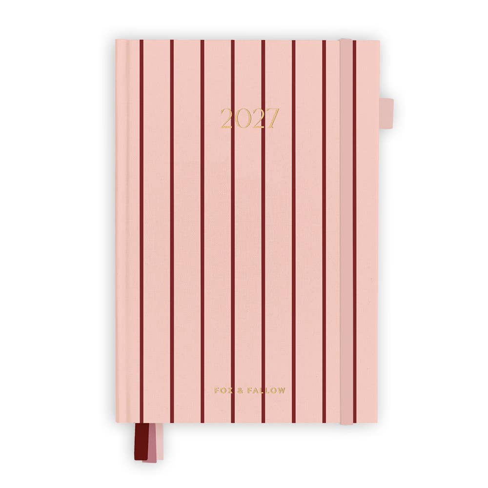 Fox & Fallow - 2027 Rose Pinstripe A5 Horizontal Planner