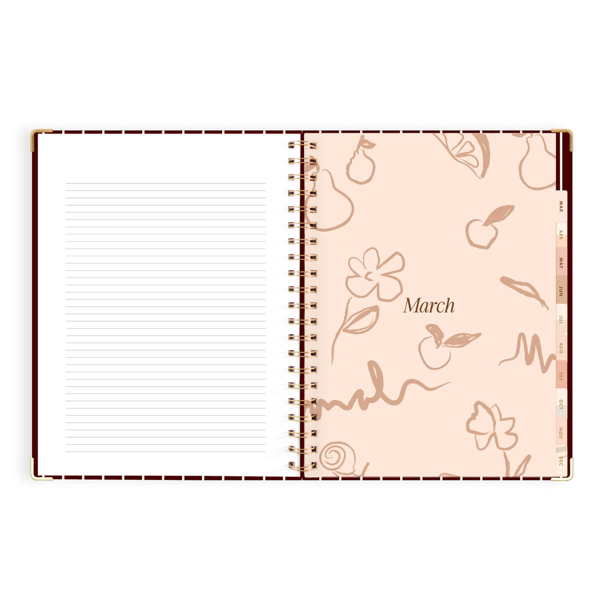 Fox & Fallow - 2027 Merlot Pinstripe A4 Academic Planner