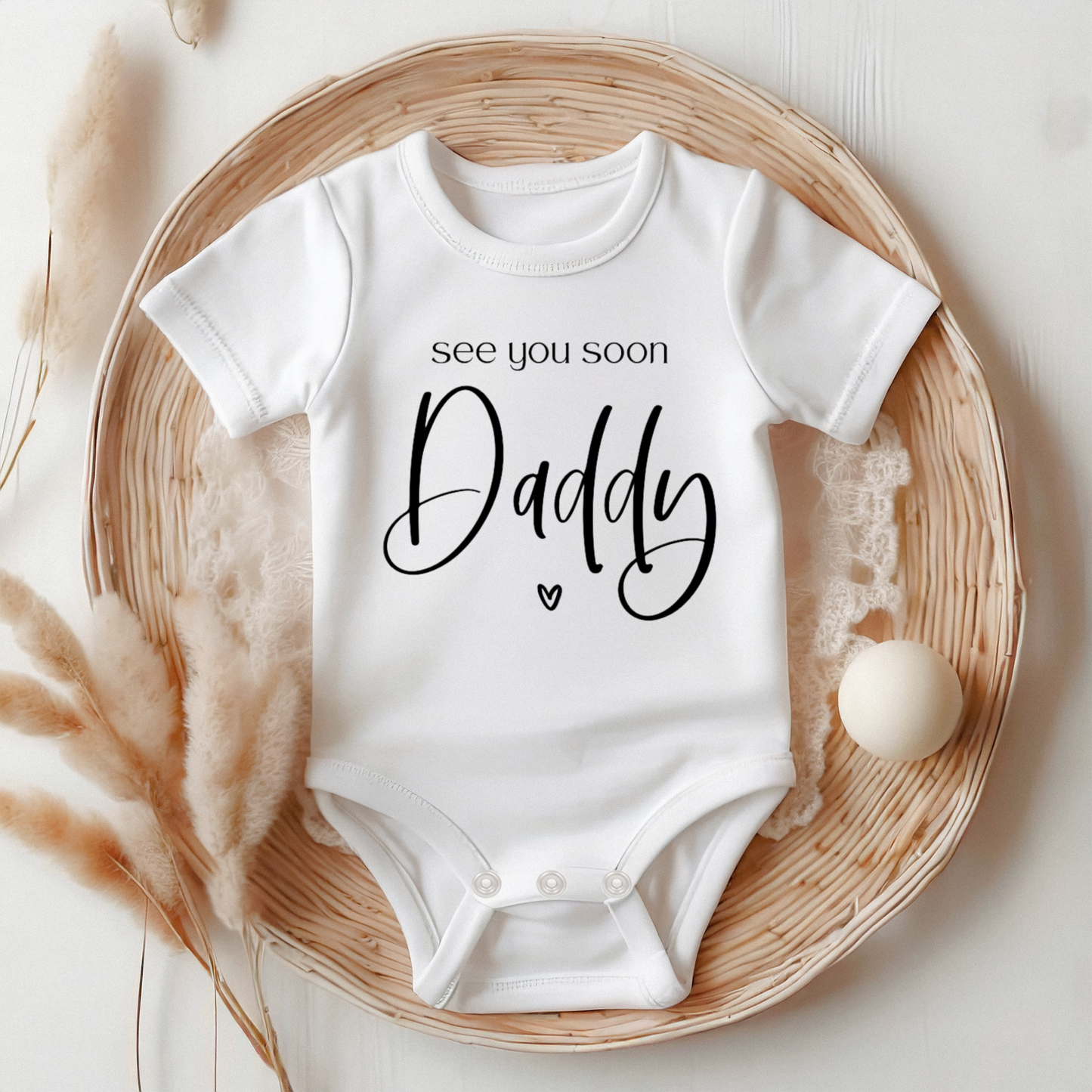 Customisable 'See you Soon' Pregnancy Announcement Onesie