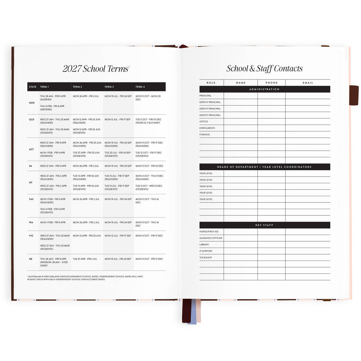 Fox & Fallow - 2027 Chocolate Stripe A5 Academic Planner