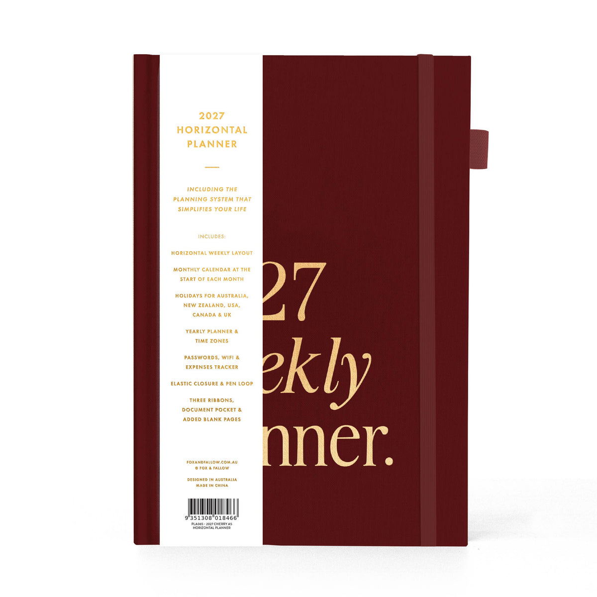 Fox & Fallow - 2027 Cherry A5 Horizontal Planner