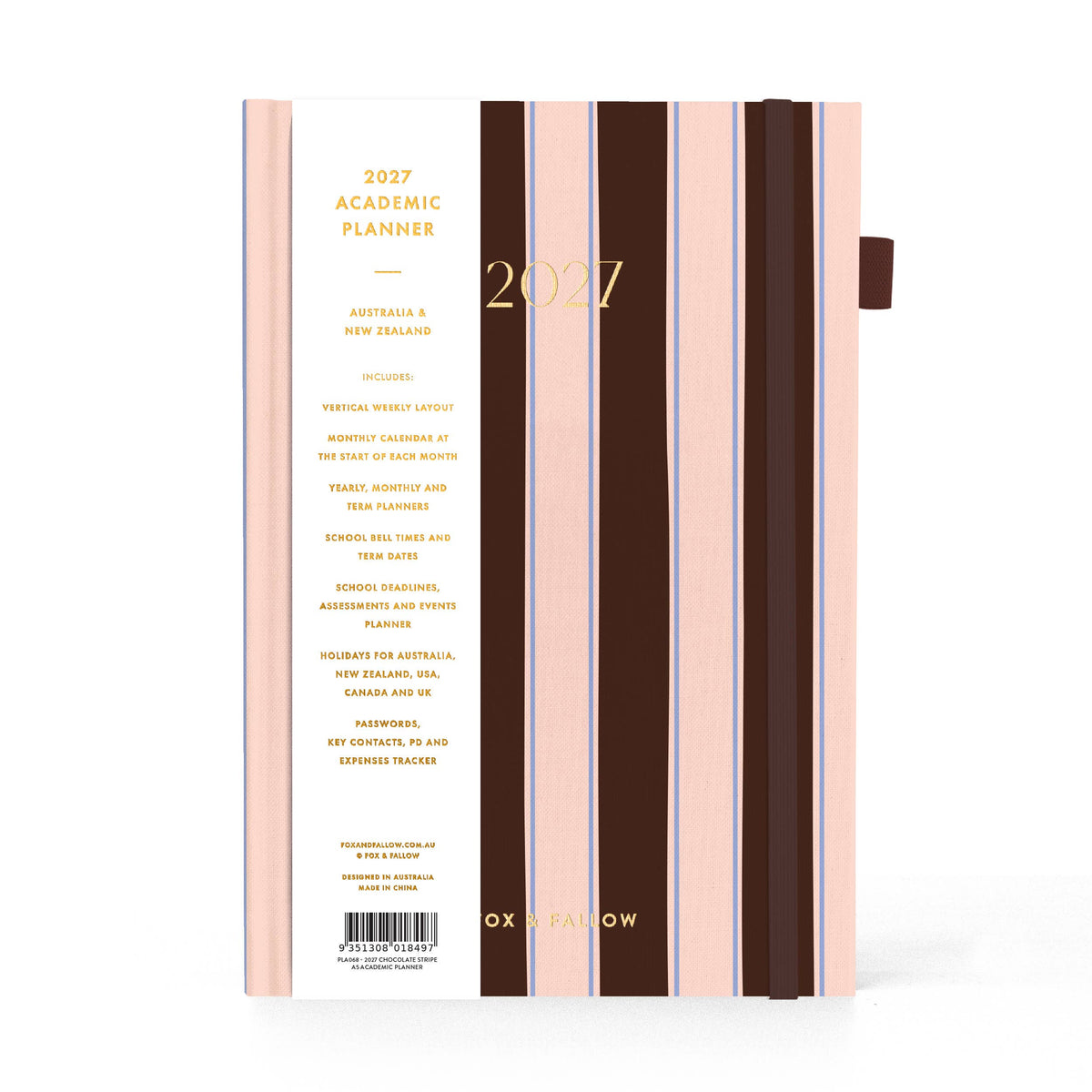 Fox & Fallow - 2027 Chocolate Stripe A5 Academic Planner