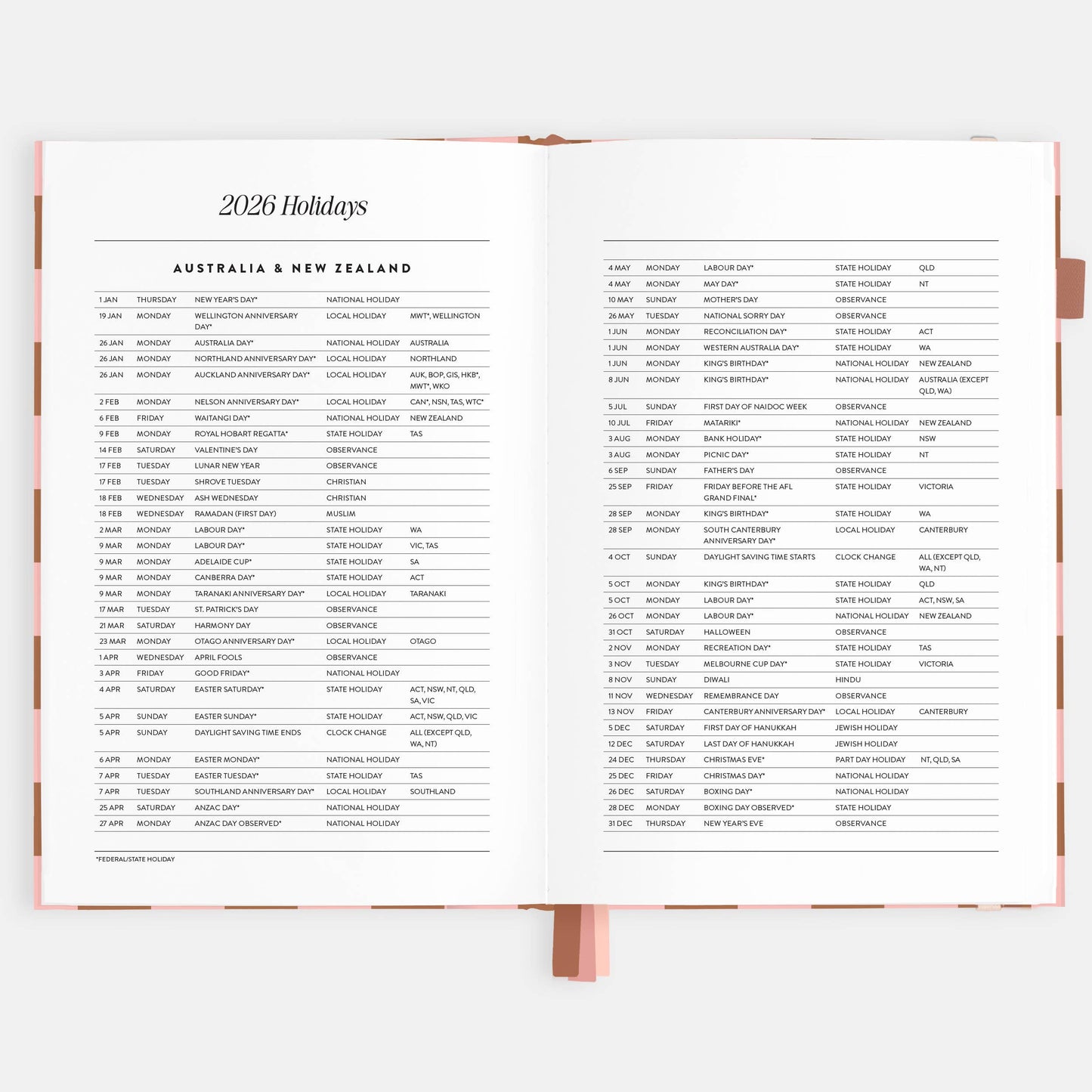 2026 Rose Check A5 Vertical Planner