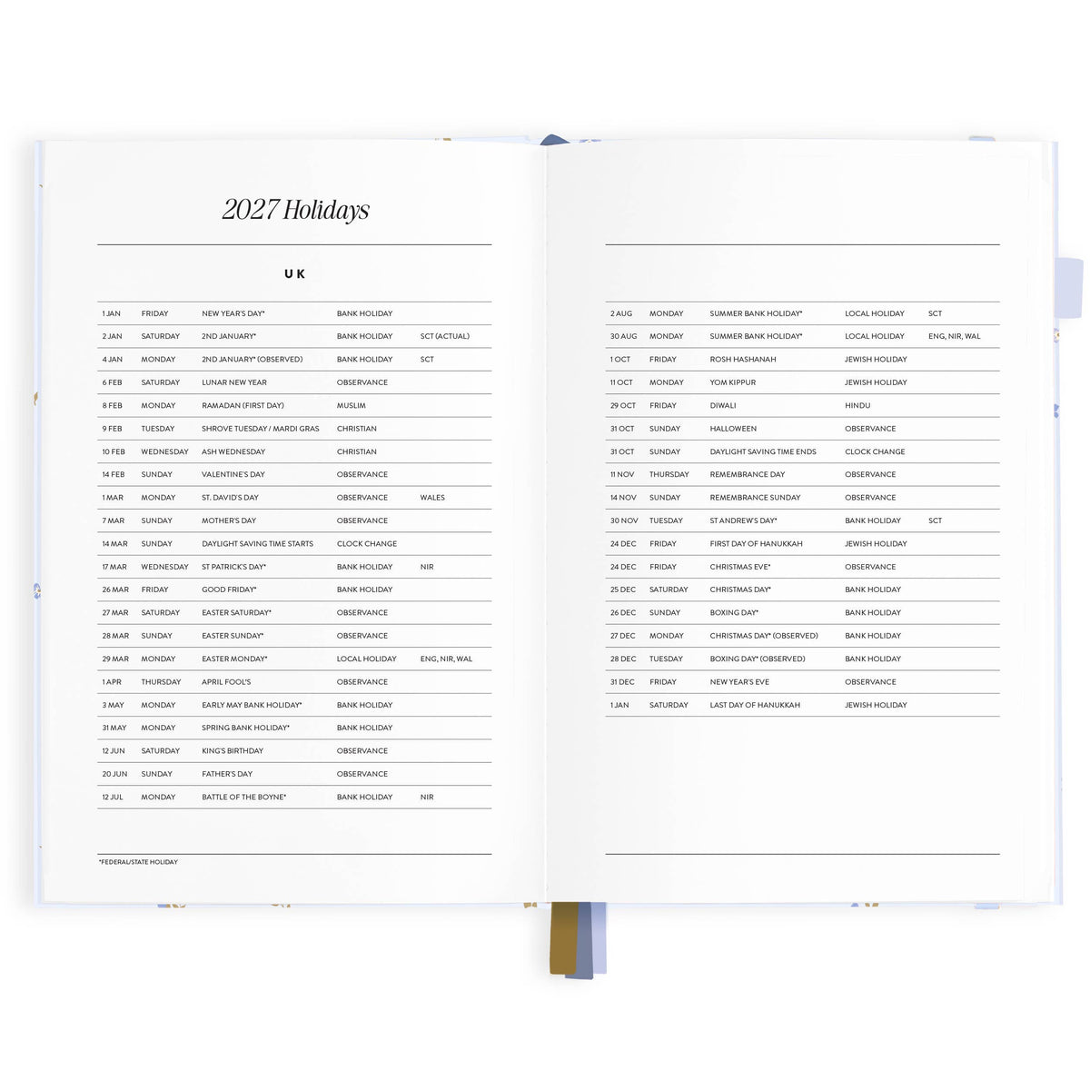 Fox & Fallow - 2027 Cornflower A5 Horizontal Planner