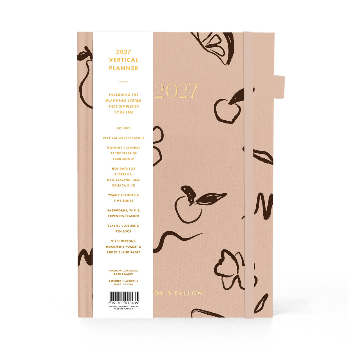 Fox & Fallow - 2027 Amalfi Latte A5 Vertical Planner