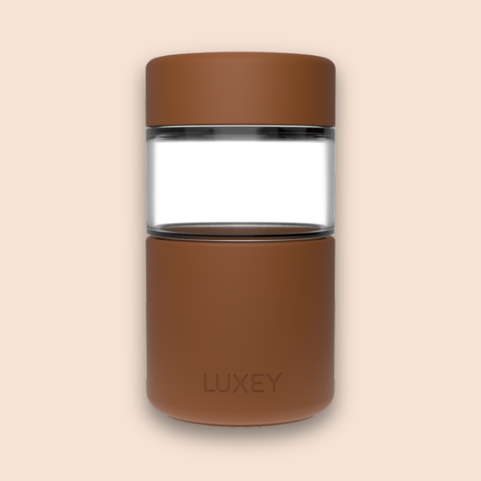 Luxey Cup - ORIGINAL -  Reusable Glass Coffee Cup 12oz: MOCHA