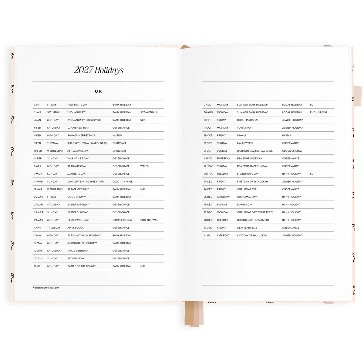 Fox & Fallow - 2027 French Bows A5 Vertical Planner