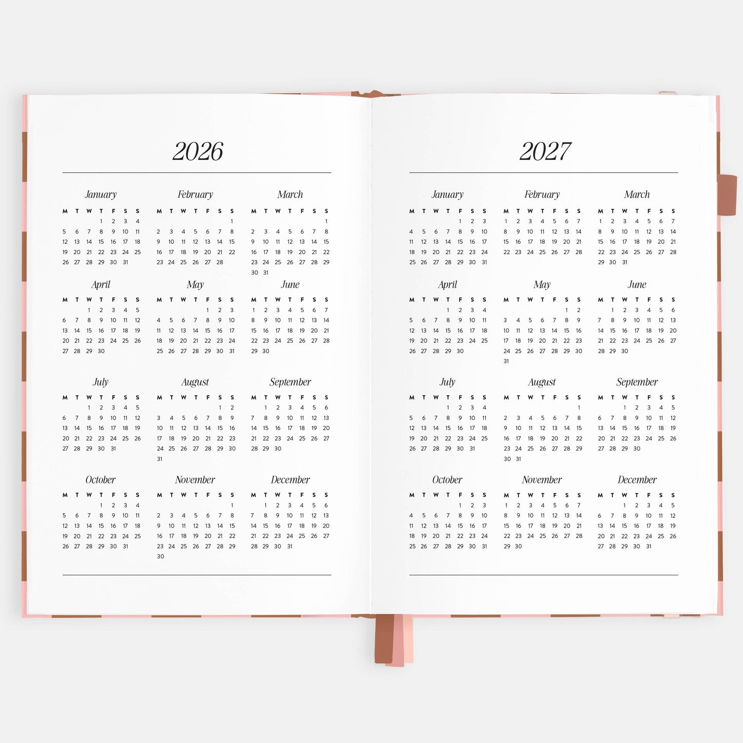 2026 Rose Check A5 Vertical Planner
