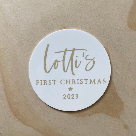 Child's Name First Christmas Disc