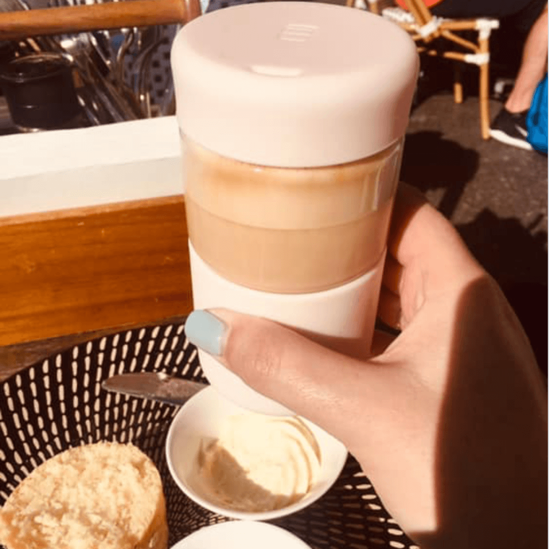 Luxey Cup - ORIGINAL -  Reusable Glass Coffee Cup 12oz: SEAFOAM