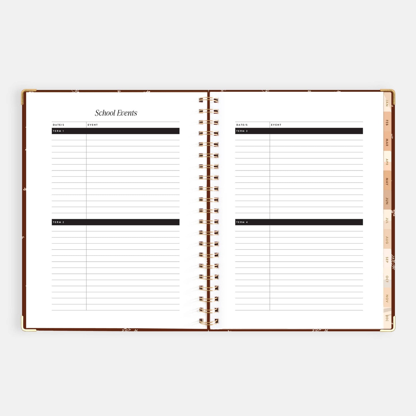 2026 Raspberry A4 Academic Vertical Spiral Planner