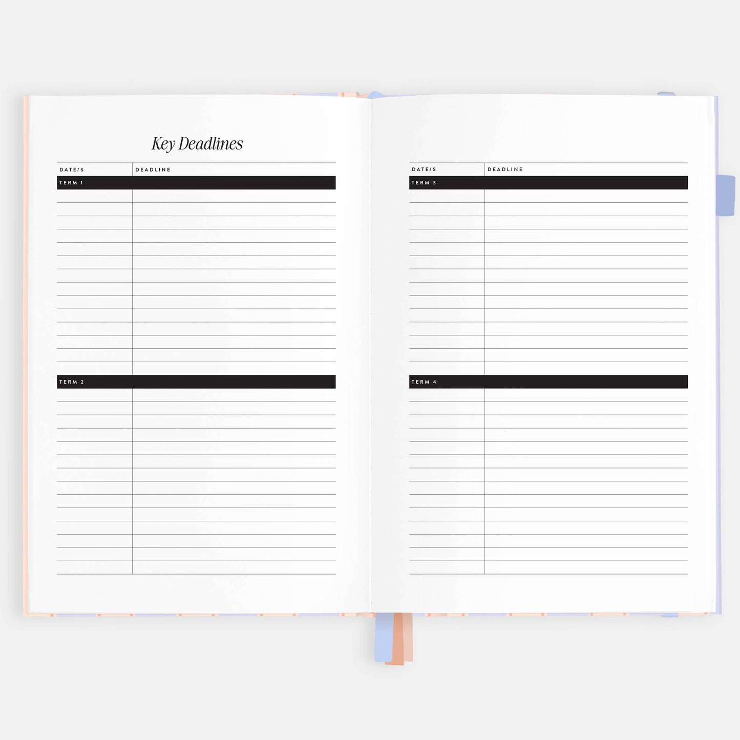 2026 Powder Stripe A5 Academic Vertical Planner
