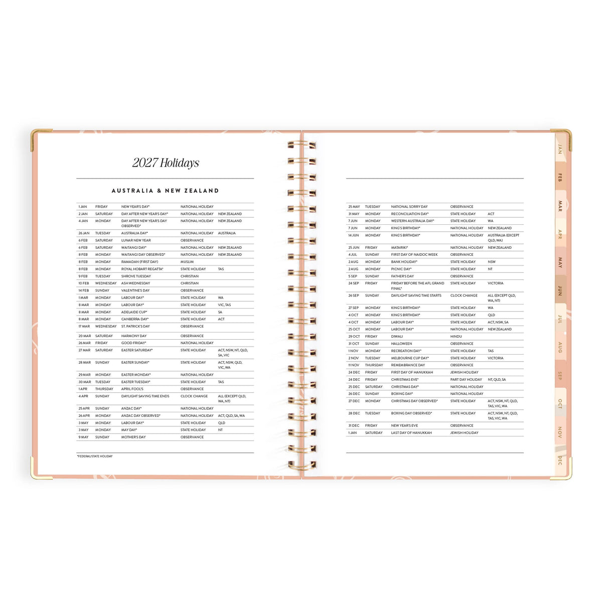Fox & Fallow - 2027 Amalfi Peach  A4 Academic Planner