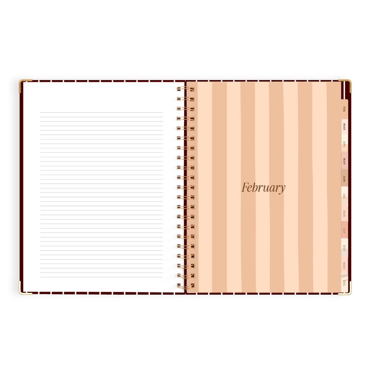 Fox & Fallow - 2027 Merlot Pinstripe A4 Academic Planner
