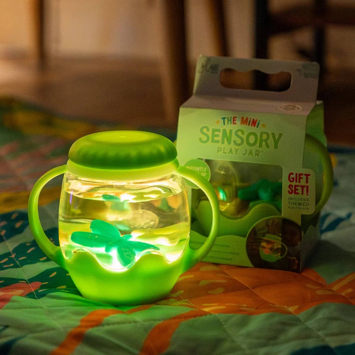 Jellystone Designs - Mini Sensory Play Jar® Gift Set - GREEN Firefly