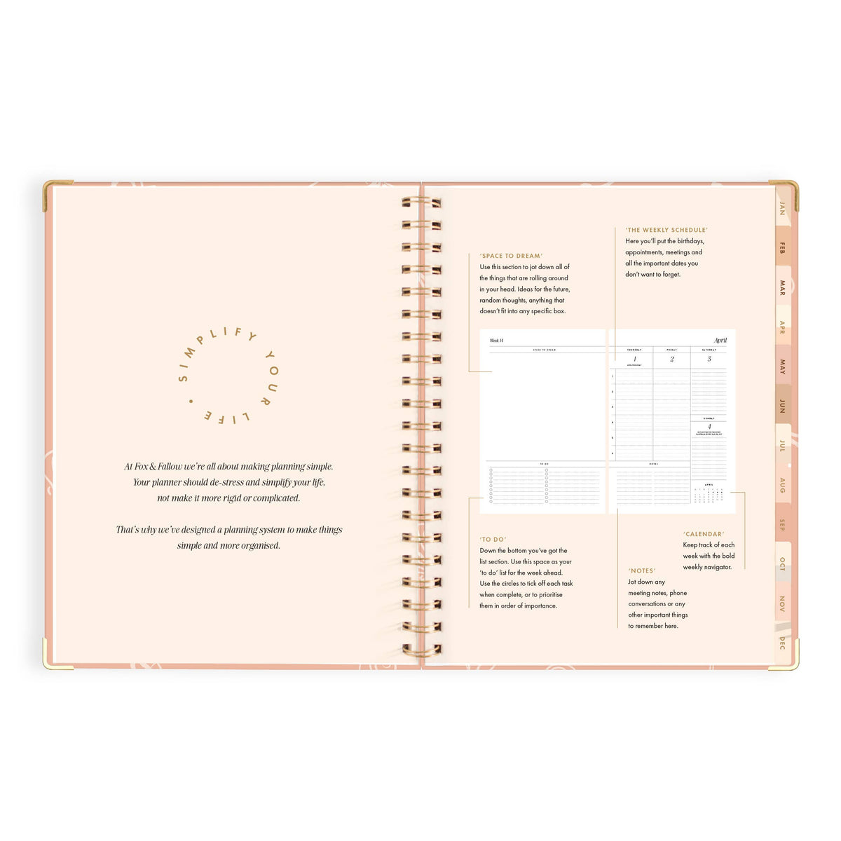 Fox & Fallow - 2027 Amalfi Peach  A4 Academic Planner