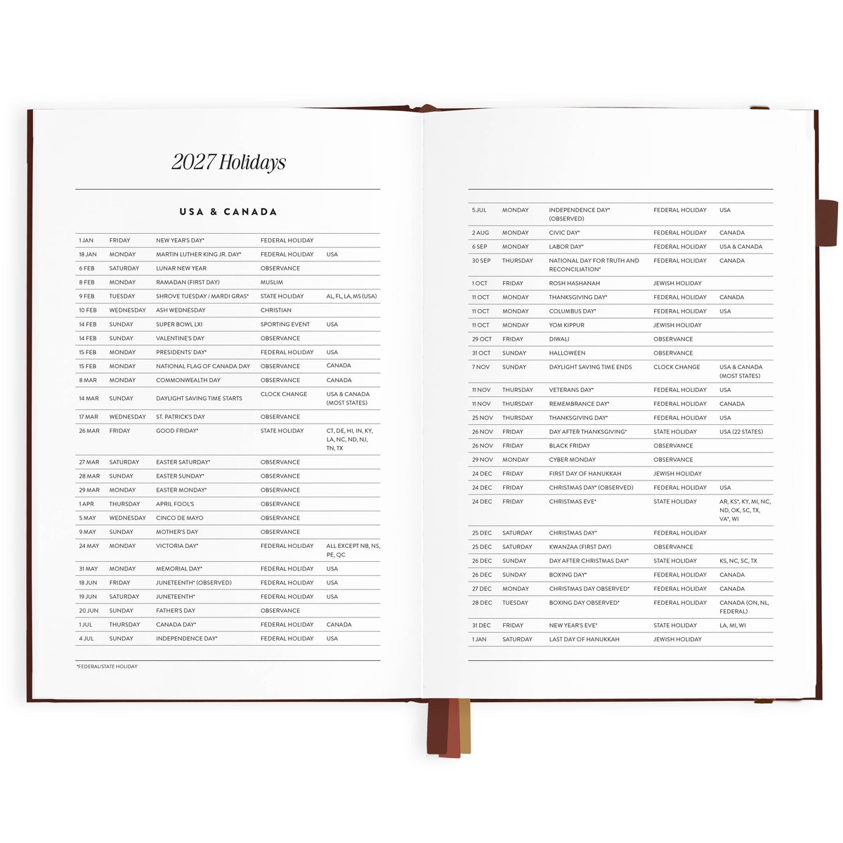 Fox & Fallow - 2027 Chocolate A5 Vertical Planner