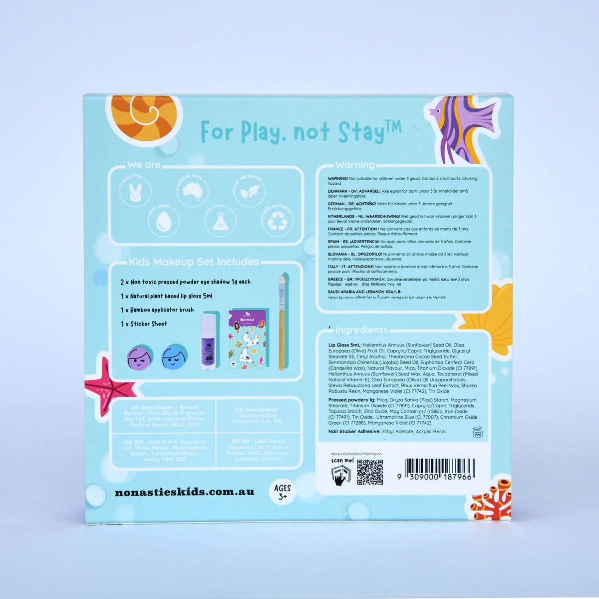 no nasties kids - Mermaid Dreams Natural Kids Makeup Gift Set - No Nasties Kids