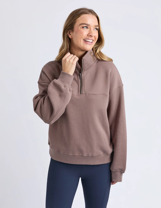 College Zip Crew Mocha