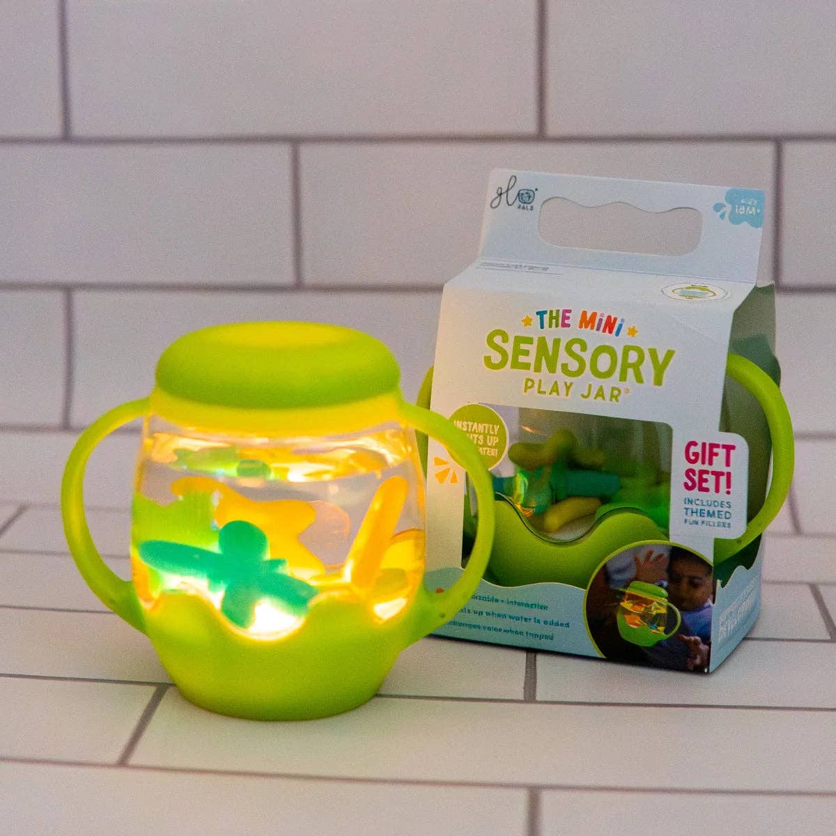 Jellystone Designs - Mini Sensory Play Jar® Gift Set - GREEN Firefly