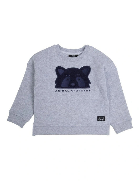 Contrast Raffi Crew Neck - Grey Marle