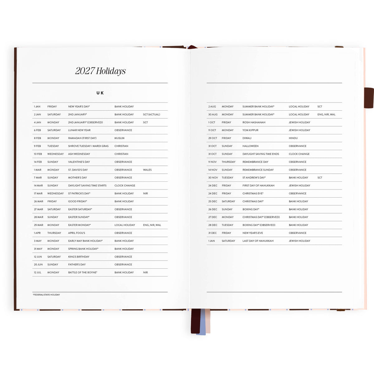 Fox & Fallow - 2027 Chocolate Stripe A5 Academic Planner