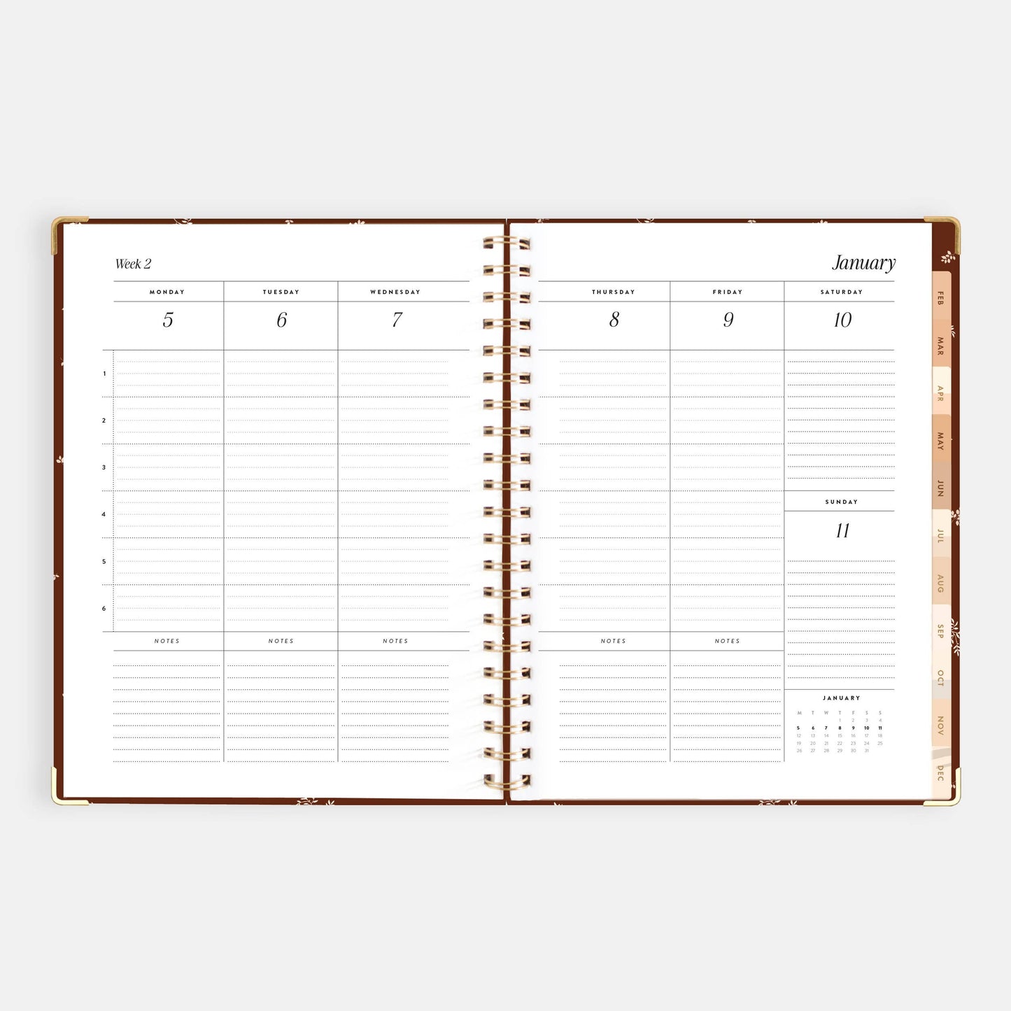 2026 Raspberry A4 Academic Vertical Spiral Planner
