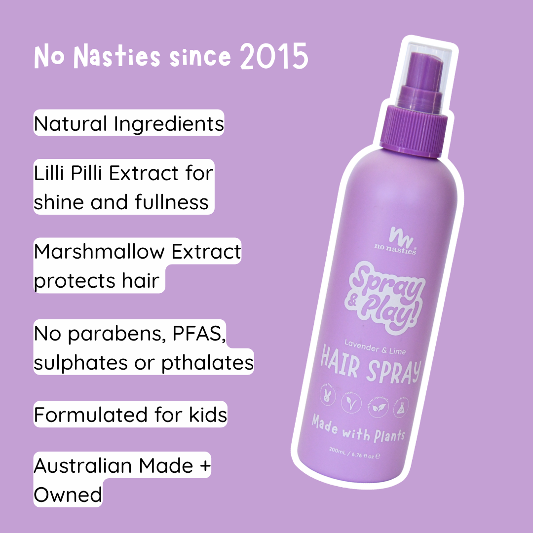 no nasties kids - Natural Alcohol Free Hair Spray in Lavender and Fresh Lime