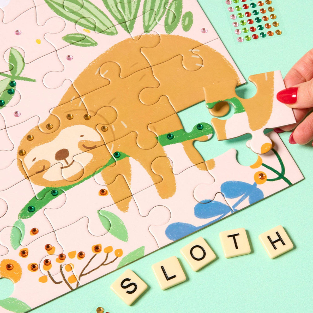 Journey Of Something AU & EU - 45 Piece Kids Puzzle with Gems - Sloth