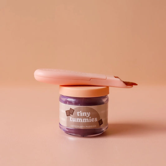 Tiny Tummies Chocolate Pudding Food Jar and Spoon Set