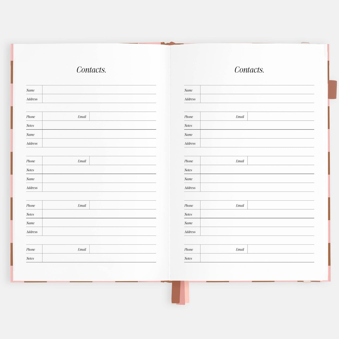 2026 Rose Check A5 Vertical Planner