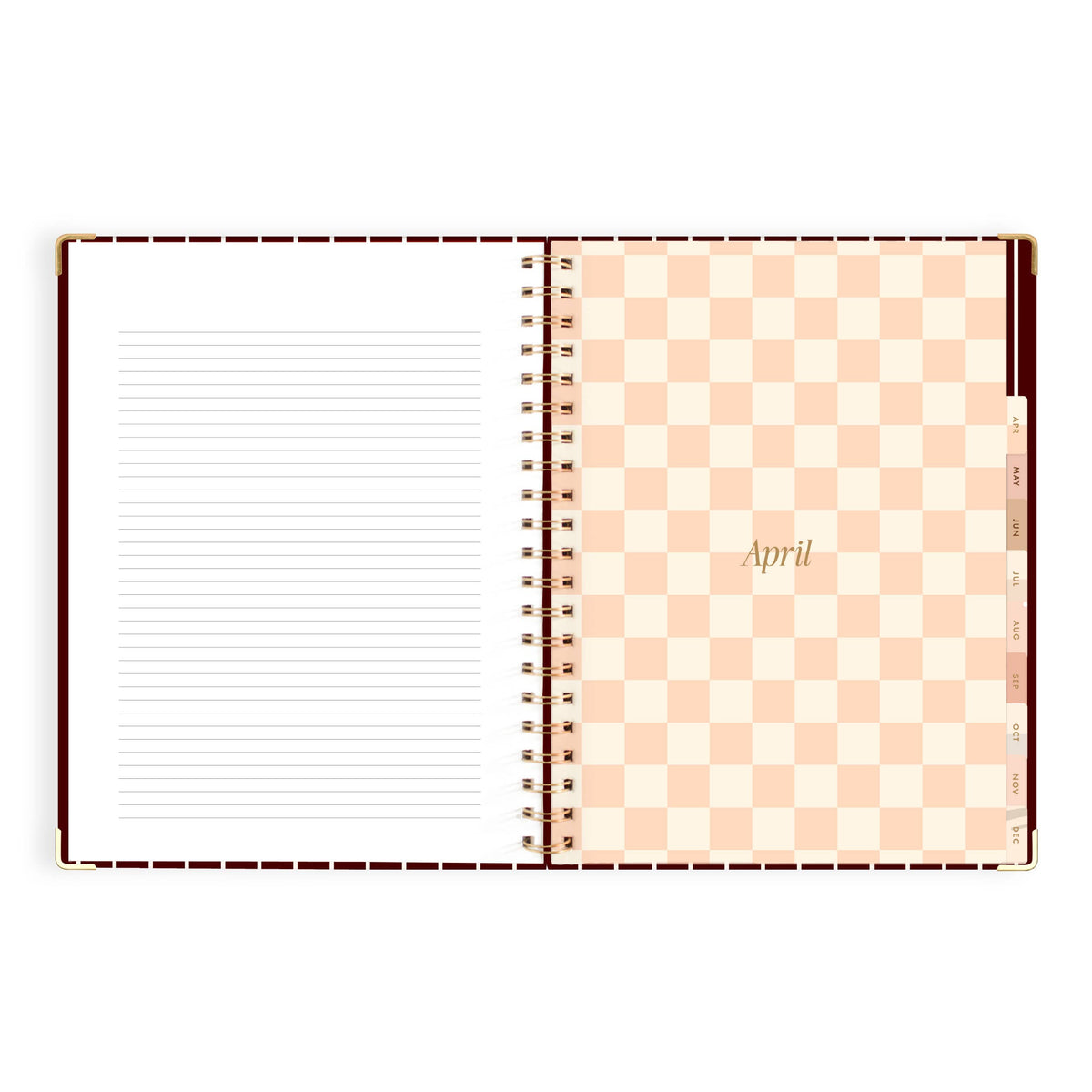 Fox & Fallow - 2027 Merlot Pinstripe A4 Academic Planner