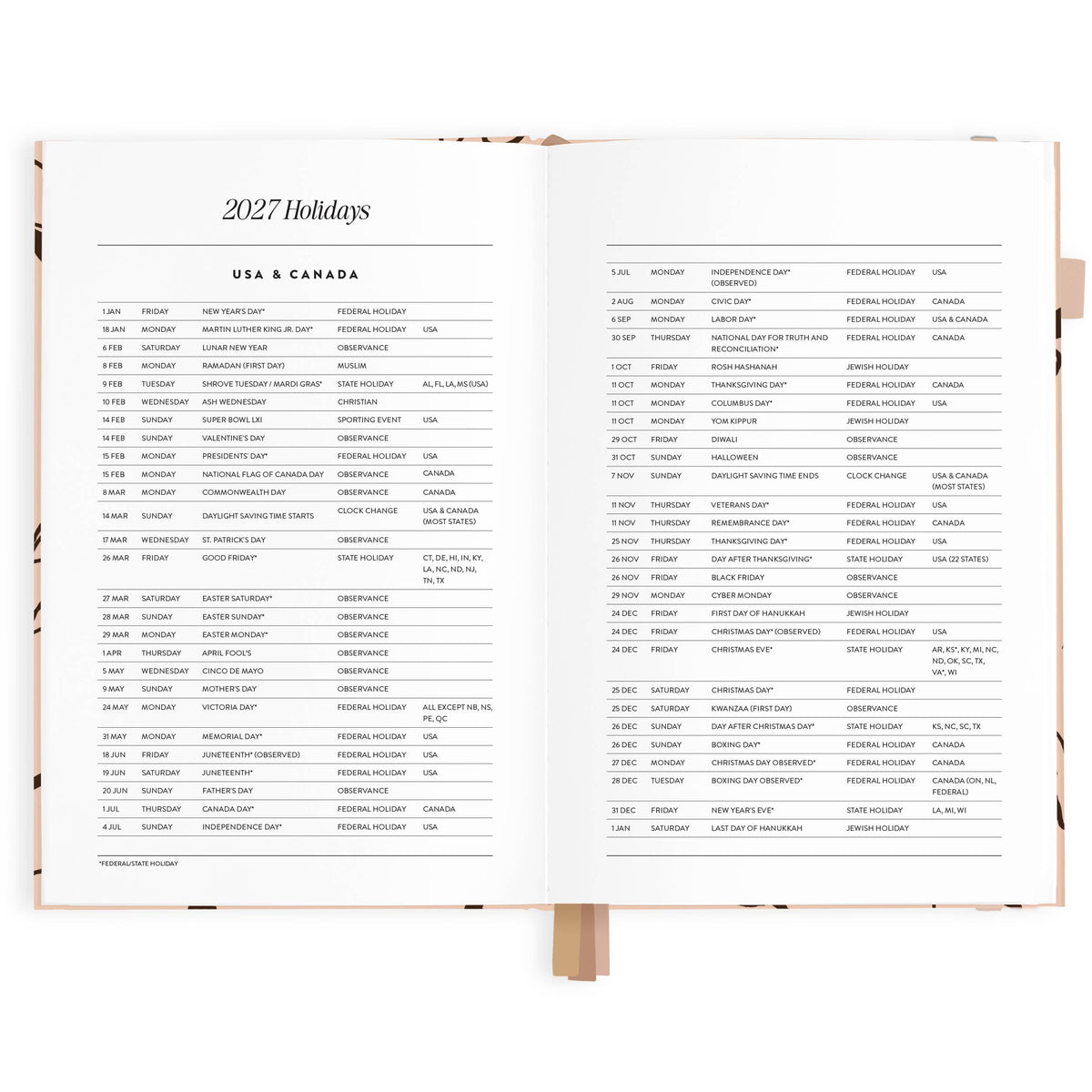 Fox & Fallow - 2027 Amalfi Latte A5 Vertical Planner
