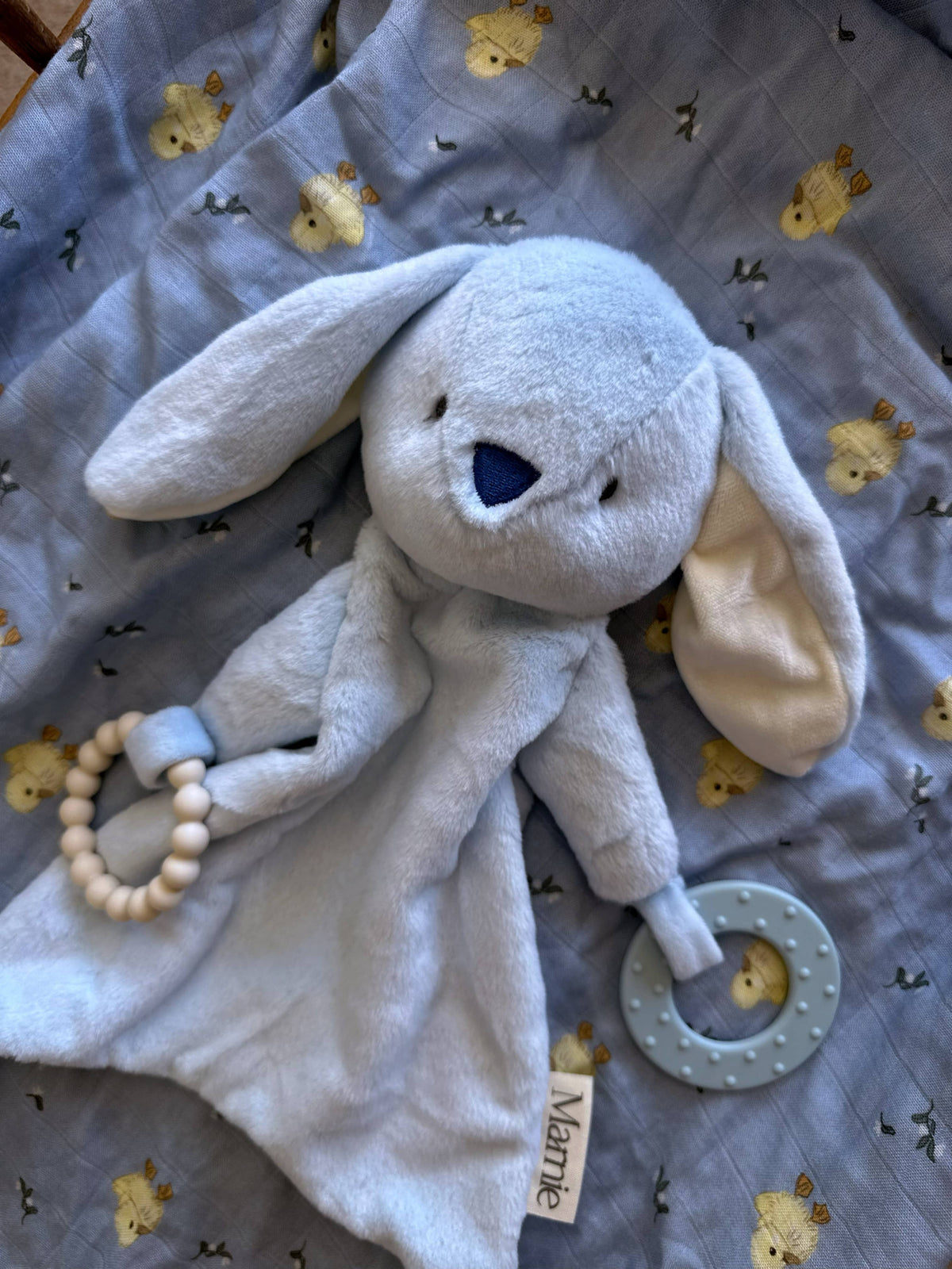 the name nest - Blue Marnie - bunny comforter and teether