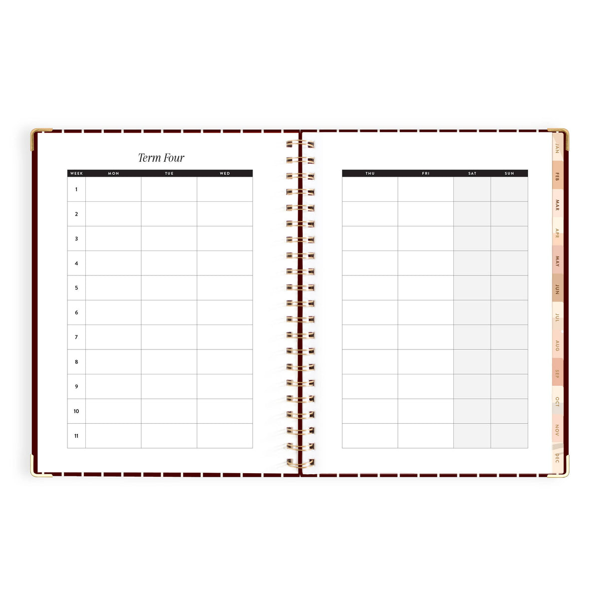 Fox & Fallow - 2027 Merlot Pinstripe A4 Academic Planner