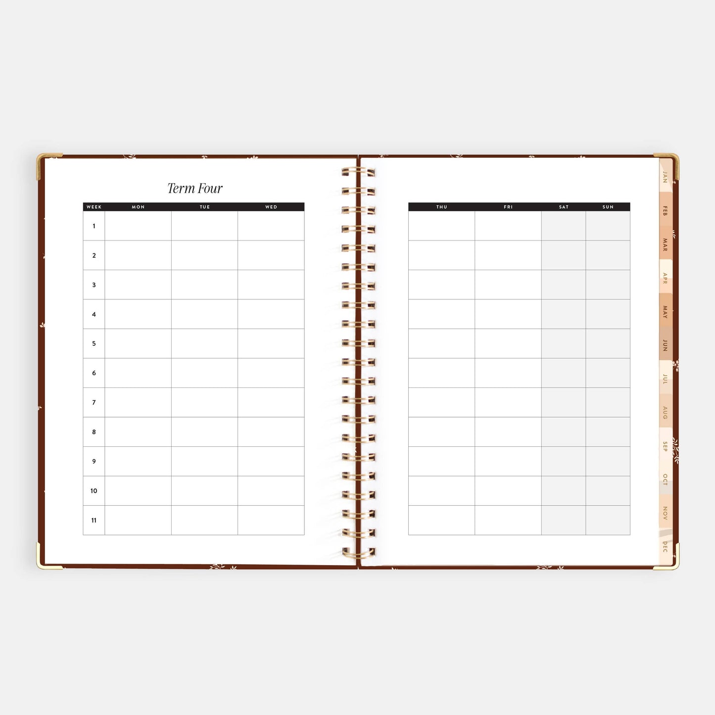 2026 Raspberry A4 Academic Vertical Spiral Planner