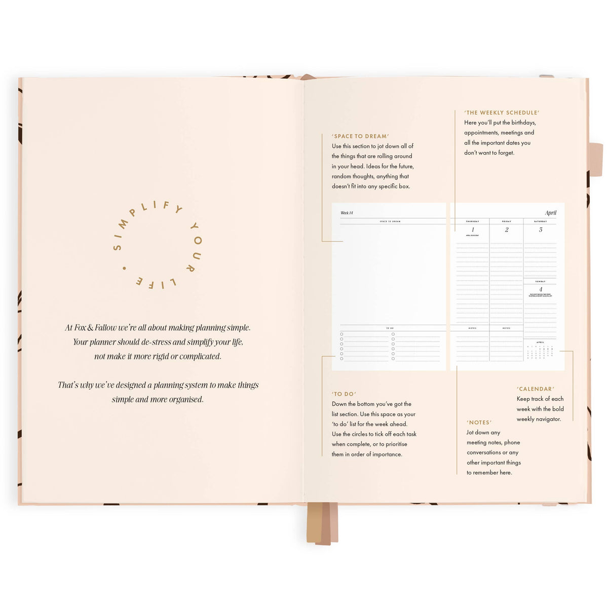 Fox & Fallow - 2027 Amalfi Latte A5 Vertical Planner