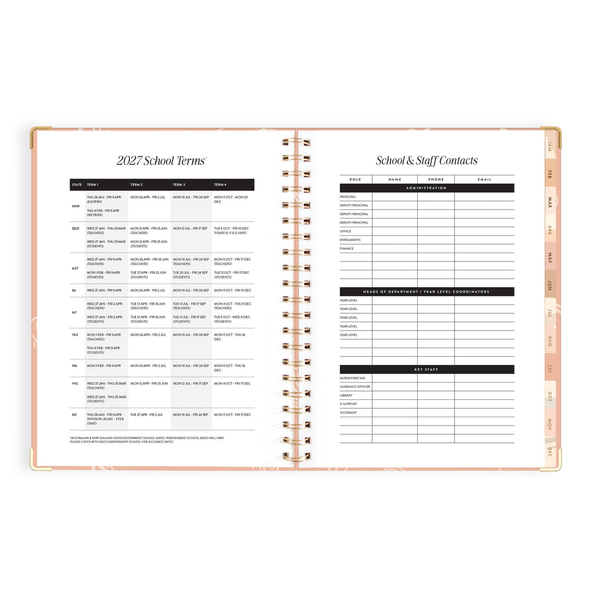 Fox & Fallow - 2027 Amalfi Peach  A4 Academic Planner
